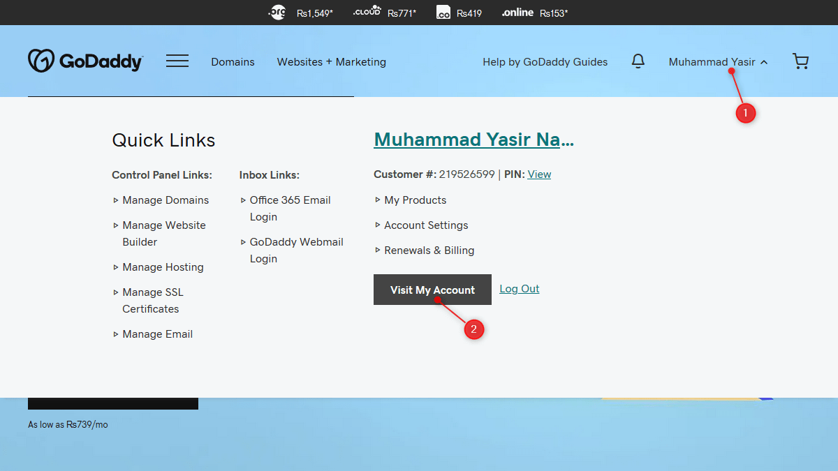 How to change primary domain step 2