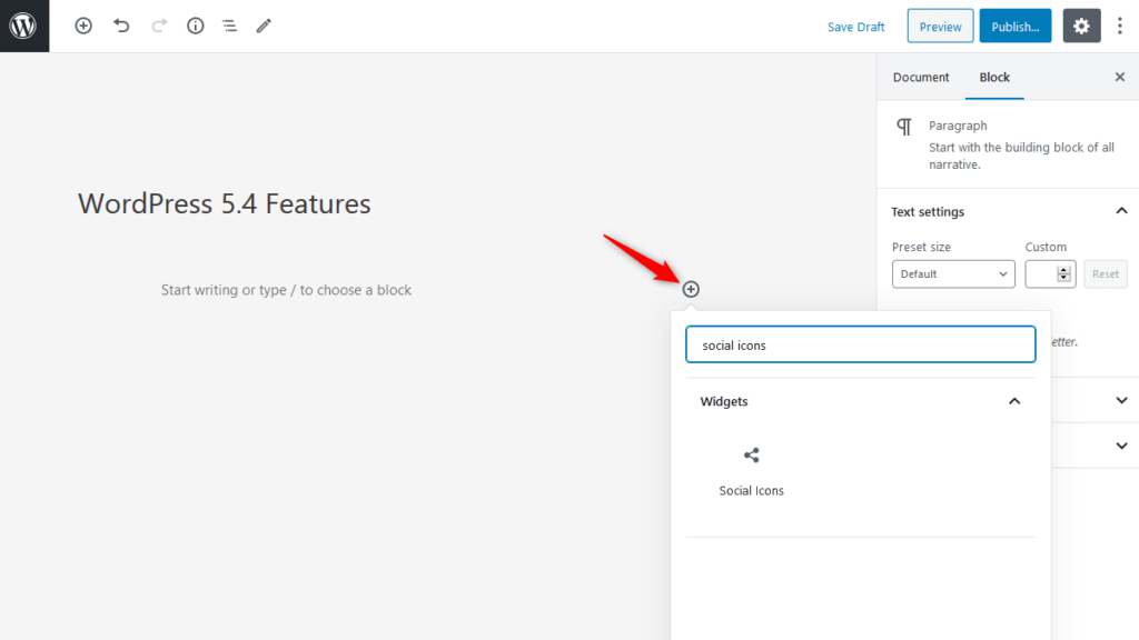 How to Add Social Icons Block in WordPress 5.4