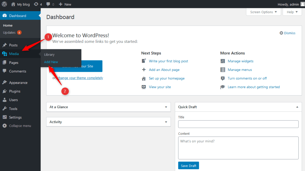 How to check maximum upload file size on your WordPress website step-1