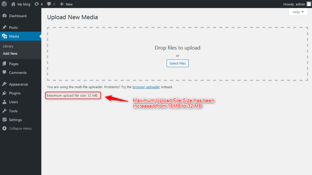 Maximum upload file size has been increased