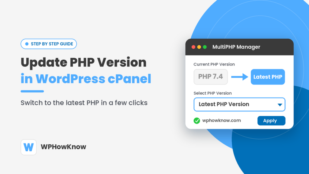 Update PHP version in WordPress cPanel using MultiPHP Manager